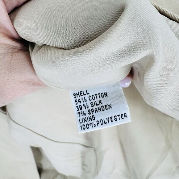 Talbots Women’s Blazer Tan Silk Blend Size 14W Petite - Picture 3 of 3